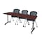 Regency Regency Kobe 84 x 24 in. Mobile T-Base Training Table- Mahogany, 2 Cadence Nesting Chairs MKTRCC8424MH23BK - alternate 1